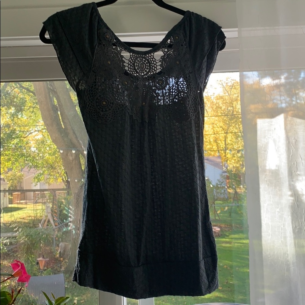 Grey top with lace back